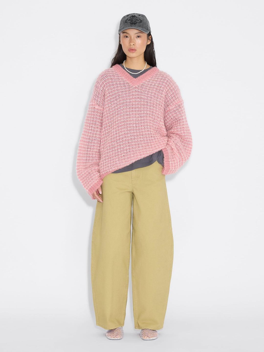 Boxy Mohair V-Neck