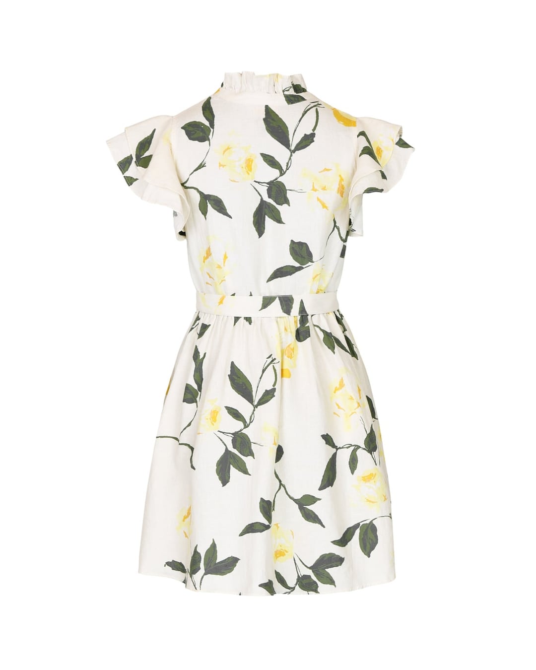Linen ruffle dress