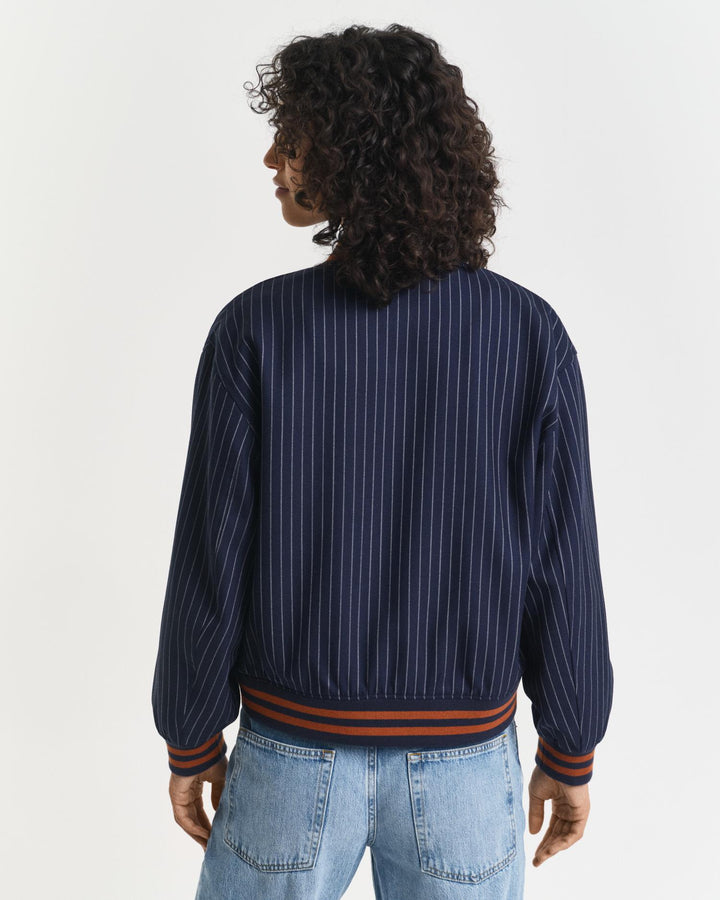 Pinstripe Varsity Jacket