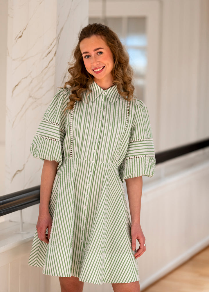 Seersucker Decorated Dress