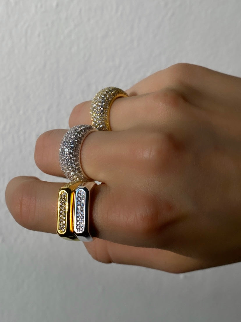 Who Is She Diamond Dome Ring Silver