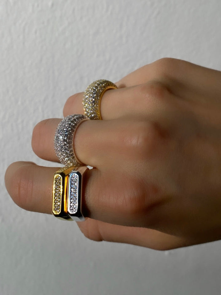 Who Is She Diamond Dome Ring Silver