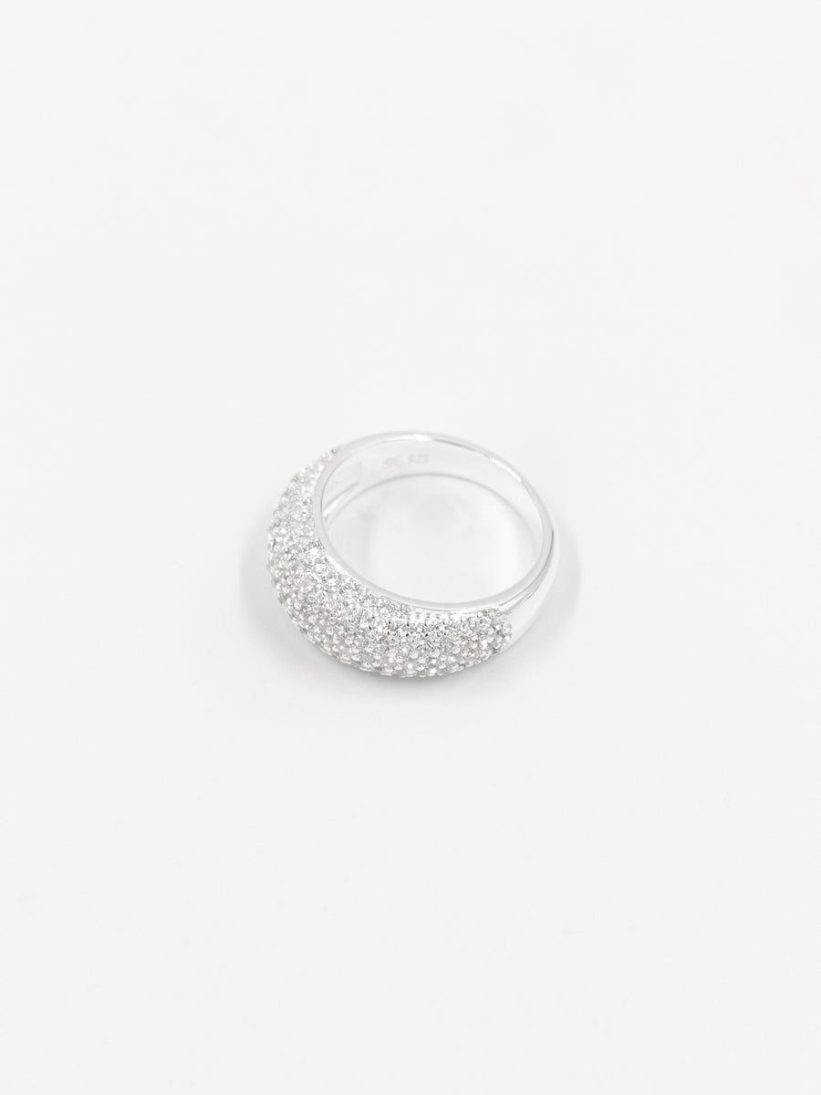 Who Is She Diamond Dome Ring Silver